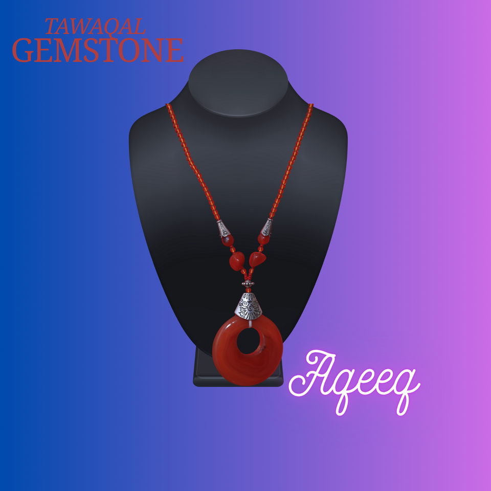 Aqeeq E Surkh Indian Aqeeq Beautufull Hand Made   Neckless  100% Real Stone