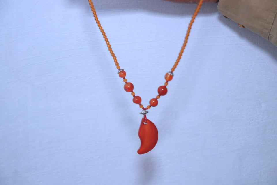 Aqeeq Moon Design Neckless Beautifull Hand Made For Women