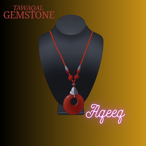 Aqeeq E Surkh Indian Aqeeq Beautufull Hand Made   Neckless  100% Real Stone