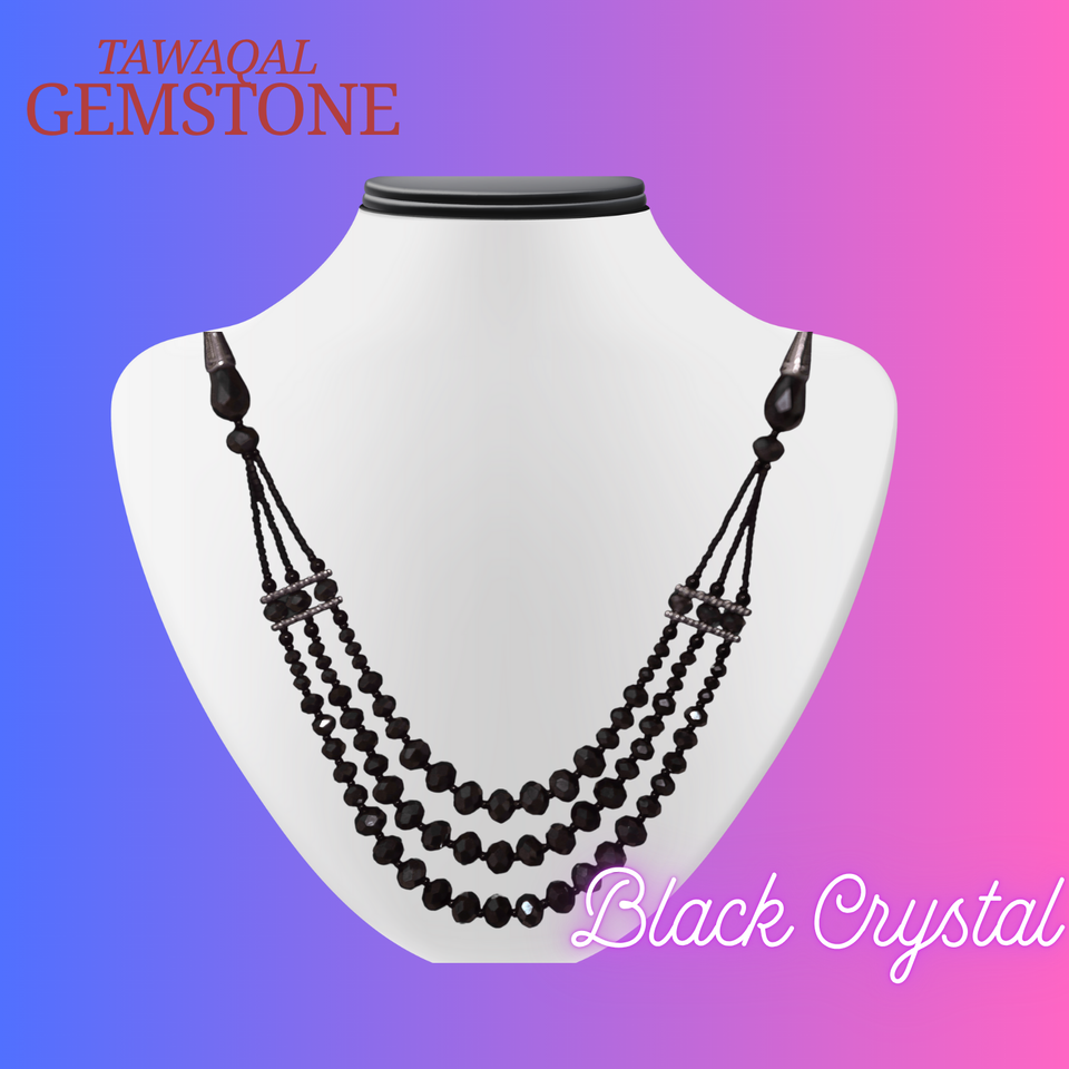 Black Crystal Beautifull Hand Made Nexkless For Women