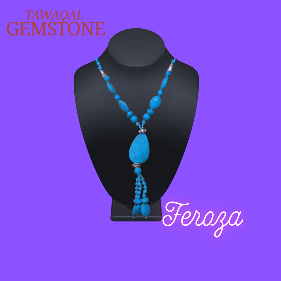 American Feroza Stone Neckless Beautifull Hand Made For Women