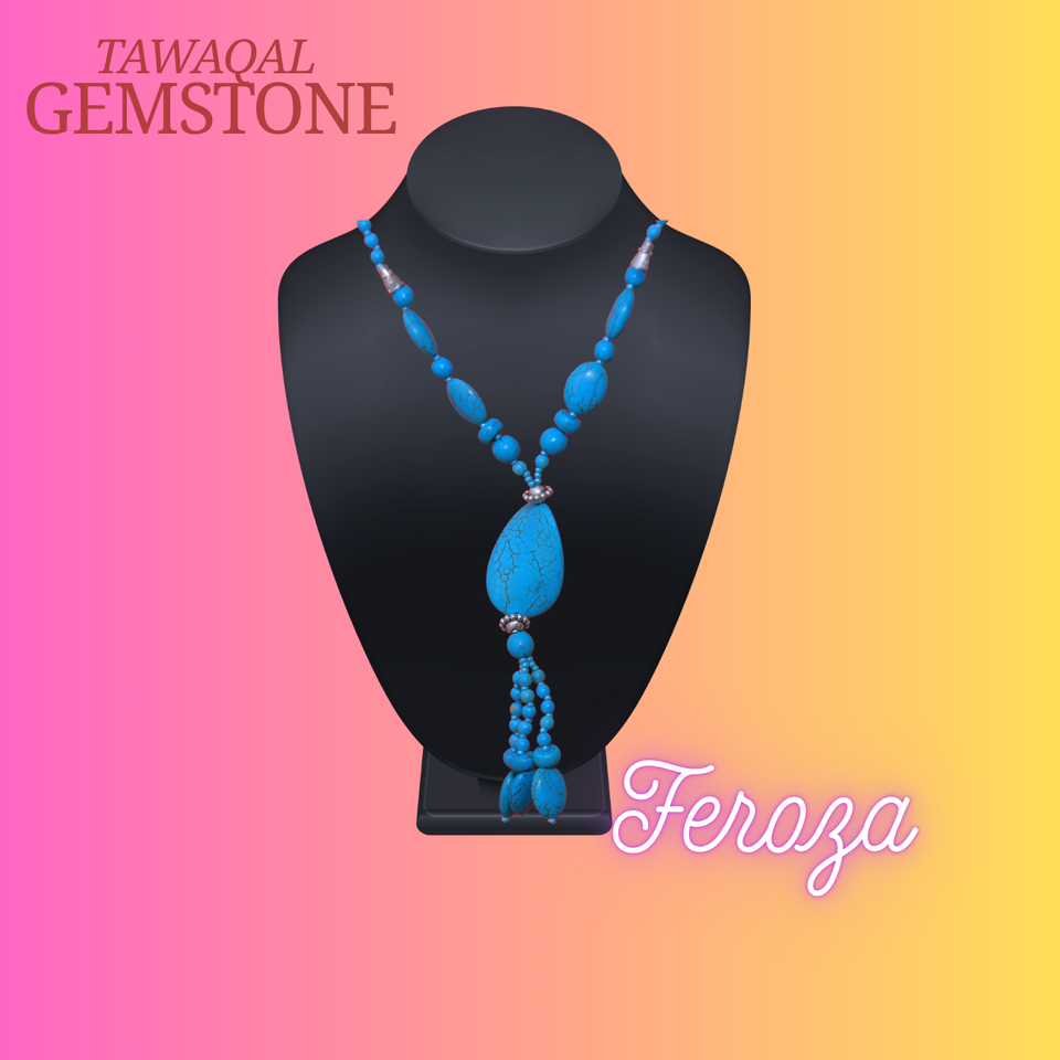 American Feroza Stone Neckless Beautifull Hand Made For Women