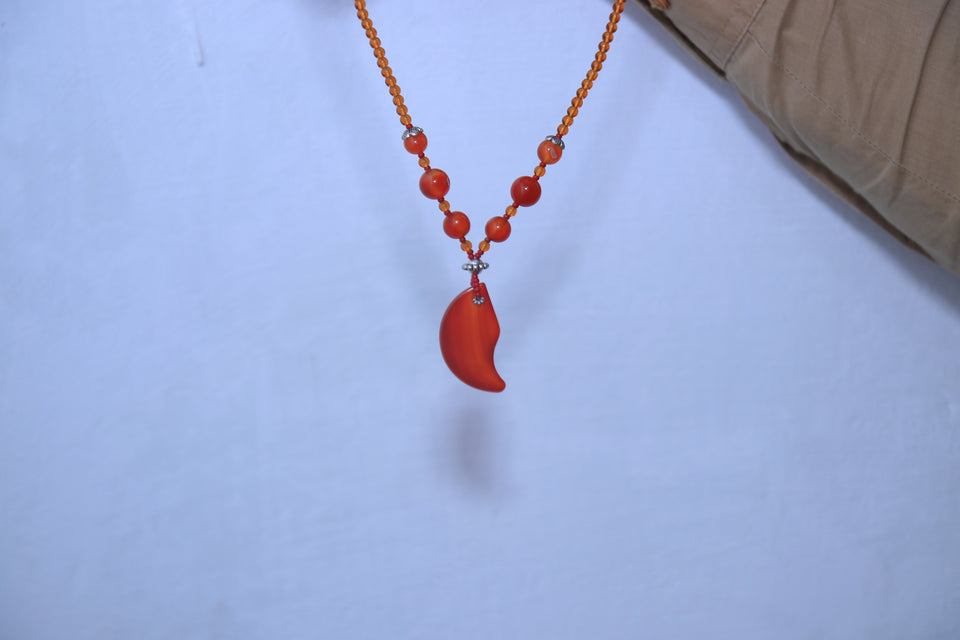 Aqeeq Moon Design Neckless Beautifull Hand Made For Women