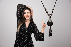 Black Aqeeq Neckless Hand made Neckless Good Quailty