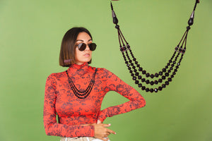 Black Crystal Beautifull Hand Made Nexkless For Women